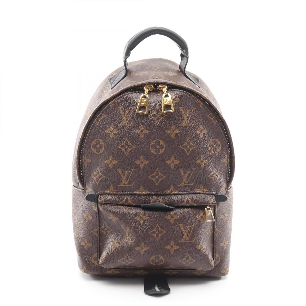 Louis Vuitton Palm Springs Backpack Canvas Leather Monogram Brown Black